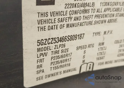 2006 Saturn Vue V6 from USA, damaged, VIN 5GZCZ53466S809187